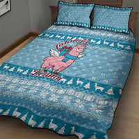 Pink Llama Christmas Quilt Bed Set Xmas Holiday Patterns - Wonder Print Shop