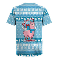 Pink Llama Christmas Rugby Jersey Xmas Holiday Patterns - Wonder Print Shop