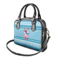 Pink Llama Christmas Shoulder Handbag Xmas Holiday Patterns - Wonder Print Shop