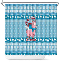 Pink Llama Christmas Shower Curtain Xmas Holiday Patterns - Wonder Print Shop