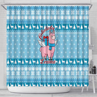 Pink Llama Christmas Shower Curtain Xmas Holiday Patterns - Wonder Print Shop