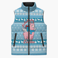 Pink Llama Christmas Sleeveless Puffer Jacket Xmas Holiday Patterns - Wonder Print Shop