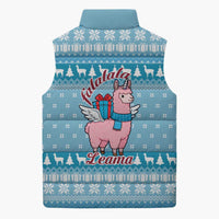 Pink Llama Christmas Sleeveless Puffer Jacket Xmas Holiday Patterns - Wonder Print Shop