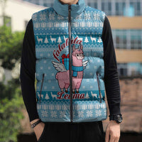 Pink Llama Christmas Sleeveless Puffer Jacket Xmas Holiday Patterns - Wonder Print Shop