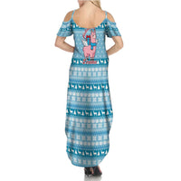 Pink Llama Christmas Summer Maxi Dress Xmas Holiday Patterns - Wonder Print Shop