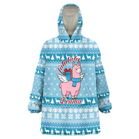 Pink Llama Christmas Wearable Blanket Hoodie Xmas Holiday Patterns - Wonder Print Shop