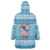 Pink Llama Christmas Wearable Blanket Hoodie Xmas Holiday Patterns - Wonder Print Shop