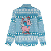 Pink Llama Christmas Women Casual Shirt Xmas Holiday Patterns - undefined
