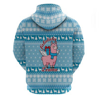 Pink Llama Christmas Zip Hoodie Xmas Holiday Patterns - Wonder Print Shop