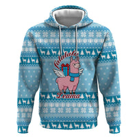 Pink Llama Christmas Zip Hoodie Xmas Holiday Patterns - Wonder Print Shop