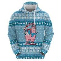 Pink Llama Christmas Zip Hoodie Xmas Holiday Patterns - Wonder Print Shop