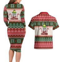 Son Of A Nut Cracker Christmas Couples Matching Long Sleeve Bodycon Dress and Hawaiian Shirt Xmas Holiday Patterns - Wonder Print Shop