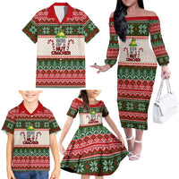 Son Of A Nut Cracker Christmas Family Matching Off The Shoulder Long Sleeve Dress and Hawaiian Shirt Xmas Holiday Patterns - Wonder Print Shop