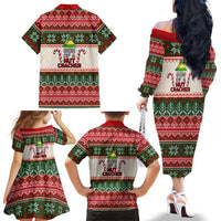 Son Of A Nut Cracker Christmas Family Matching Off The Shoulder Long Sleeve Dress and Hawaiian Shirt Xmas Holiday Patterns - Wonder Print Shop