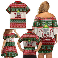 Son Of A Nut Cracker Christmas Family Matching Off Shoulder Short Dress and Hawaiian Shirt Xmas Holiday Patterns - Wonder Print Shop
