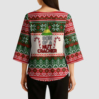 Son Of A Nut Cracker Christmas Kimono Sleeve Blouse Xmas Holiday Patterns - Wonder Print Shop