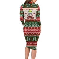 Son Of A Nut Cracker Christmas Long Sleeve Bodycon Dress Xmas Holiday Patterns - Wonder Print Shop