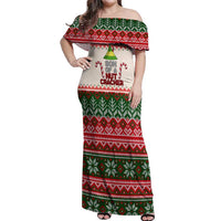Son Of A Nut Cracker Christmas Off Shoulder Maxi Dress Xmas Holiday Patterns - Wonder Print Shop