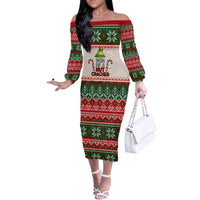 Son Of A Nut Cracker Christmas Off The Shoulder Long Sleeve Dress Xmas Holiday Patterns - Wonder Print Shop