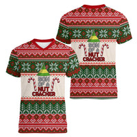 Son Of A Nut Cracker Christmas Women V-Neck T-Shirt Xmas Holiday Patterns - Wonder Print Shop