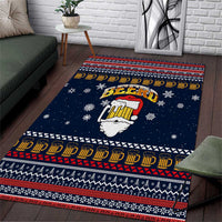 Santa Beerd Christmas Area Rug Xmas Holiday Patterns - Wonder Print Shop