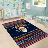 Santa Beerd Christmas Area Rug Xmas Holiday Patterns - Wonder Print Shop