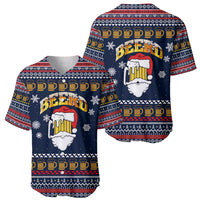 Santa Beerd Christmas Baseball Jersey Xmas Holiday Patterns - Wonder Print Shop