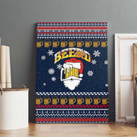 Santa Beerd Christmas Canvas Wall Art Xmas Holiday Patterns - Wonder Print Shop