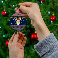 Santa Beerd Christmas Ceramic Ornament Xmas Holiday Patterns - Wonder Print Shop