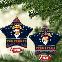 Santa Beerd Christmas Ceramic Ornament Xmas Holiday Patterns - Wonder Print Shop