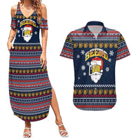 Santa Beerd Christmas Couples Matching Summer Maxi Dress and Hawaiian Shirt Xmas Holiday Patterns - Wonder Print Shop