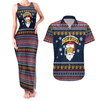 Santa Beerd Christmas Couples Matching Tank Maxi Dress and Hawaiian Shirt Xmas Holiday Patterns - Wonder Print Shop