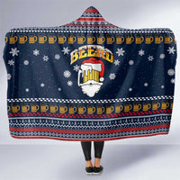 Santa Beerd Christmas Hooded Blanket Xmas Holiday Patterns - Wonder Print Shop