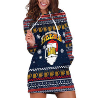 Santa Beerd Christmas Hoodie Dress Xmas Holiday Patterns - Wonder Print Shop