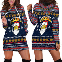 Santa Beerd Christmas Hoodie Dress Xmas Holiday Patterns - Wonder Print Shop