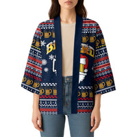 Santa Beerd Christmas Kimono Xmas Holiday Patterns - Wonder Print Shop