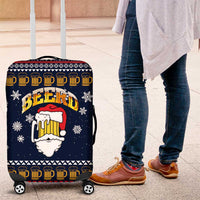 Santa Beerd Christmas Luggage Cover Xmas Holiday Patterns - Wonder Print Shop