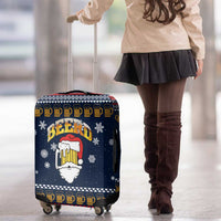 Santa Beerd Christmas Luggage Cover Xmas Holiday Patterns - Wonder Print Shop