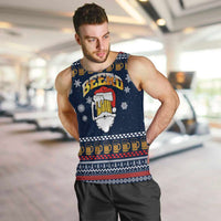 Santa Beerd Christmas Men Tank Top Xmas Holiday Patterns - Wonder Print Shop