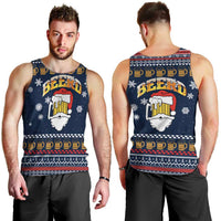 Santa Beerd Christmas Men Tank Top Xmas Holiday Patterns - Wonder Print Shop