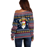 Santa Beerd Christmas Off Shoulder Sweater Xmas Holiday Patterns - Wonder Print Shop