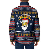 Santa Beerd Christmas Padded Jacket Xmas Holiday Patterns - Wonder Print Shop