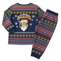 Santa Beerd Christmas Pajama Set Xmas Holiday Patterns - Wonder Print Shop