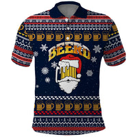 Santa Beerd Christmas Polo Shirt Xmas Holiday Patterns - Wonder Print Shop