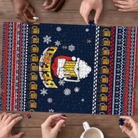 Santa Beerd Christmas Puzzle Xmas Holiday Patterns - Wonder Print Shop