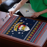 Santa Beerd Christmas Puzzle Xmas Holiday Patterns - Wonder Print Shop