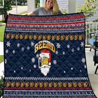 Santa Beerd Christmas Quilt Xmas Holiday Patterns - Wonder Print Shop