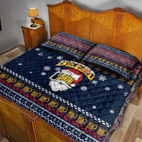 Santa Beerd Christmas Quilt Bed Set Xmas Holiday Patterns - Wonder Print Shop