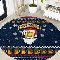 Santa Beerd Christmas Round Carpet Xmas Holiday Patterns - Wonder Print Shop