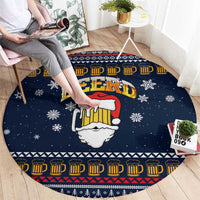 Santa Beerd Christmas Round Carpet Xmas Holiday Patterns - Wonder Print Shop